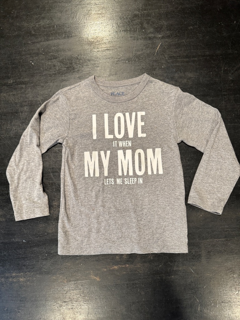 4/$15 Children’s Place Gray Long-Sleeve Tee White 'I Love My Mom' Graphic XS (4)